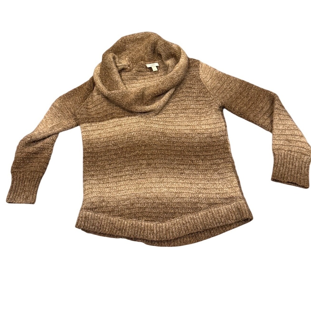 Ann Taylor LOFT XXL Brown Ombre Wool Alpaca Blend Cowl Neck Gorpcore Sweater Top